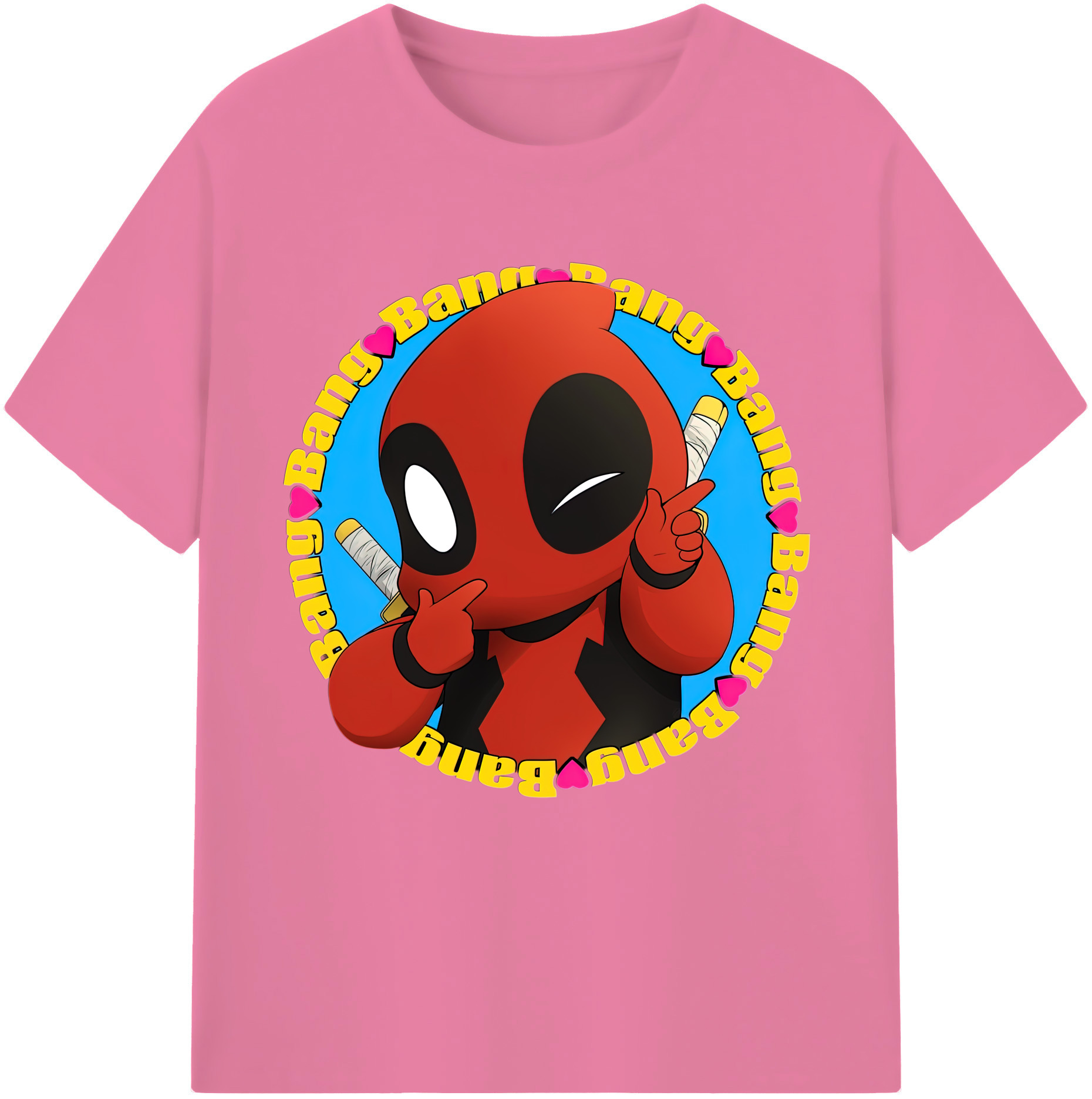 （画像用） Deadpool デッドプール 綿100％半袖Tシャツ（フロントプリント）